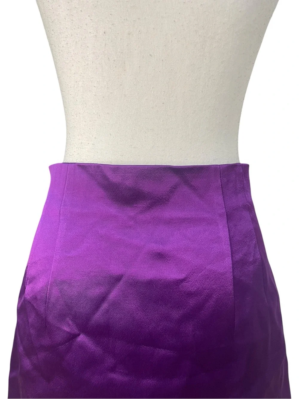 Zara Satin Effect Hi-Rise Mini Skirt Purple